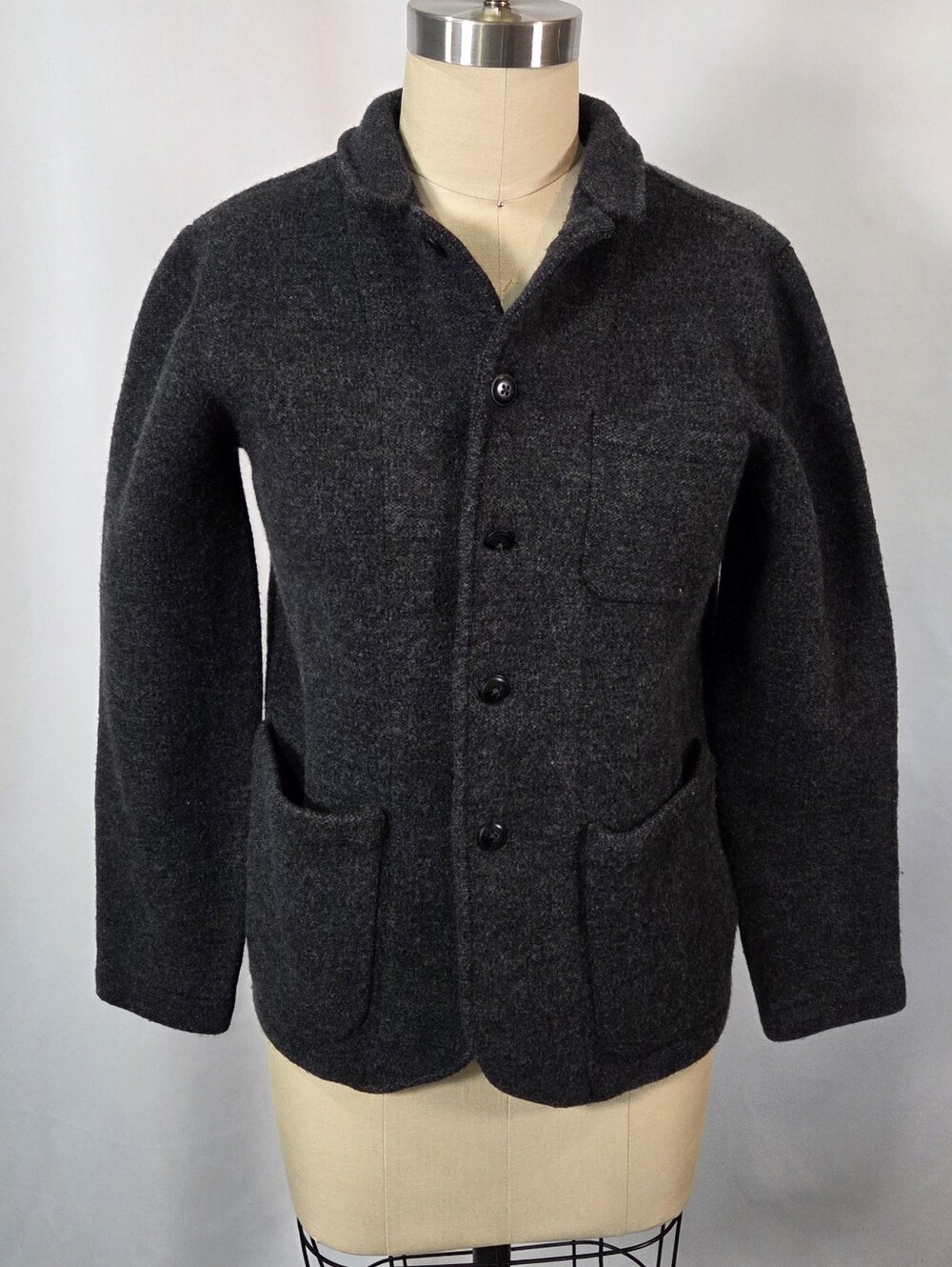 Grayers 100% Lambswool Charcoal Grey Swacket Size Medium